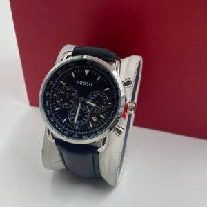 Black Leather Fossil Watch