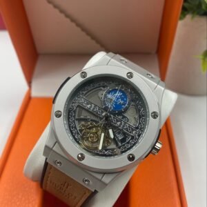 Hublot Brown Strapped Grey Face